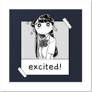 Komi san excited Posters and Art
